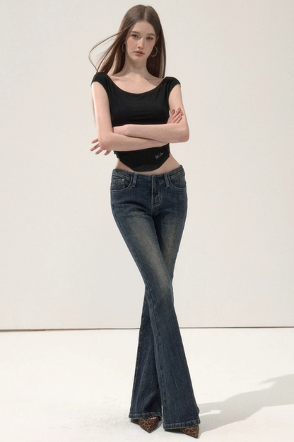 Vintage Flared Denim Pants