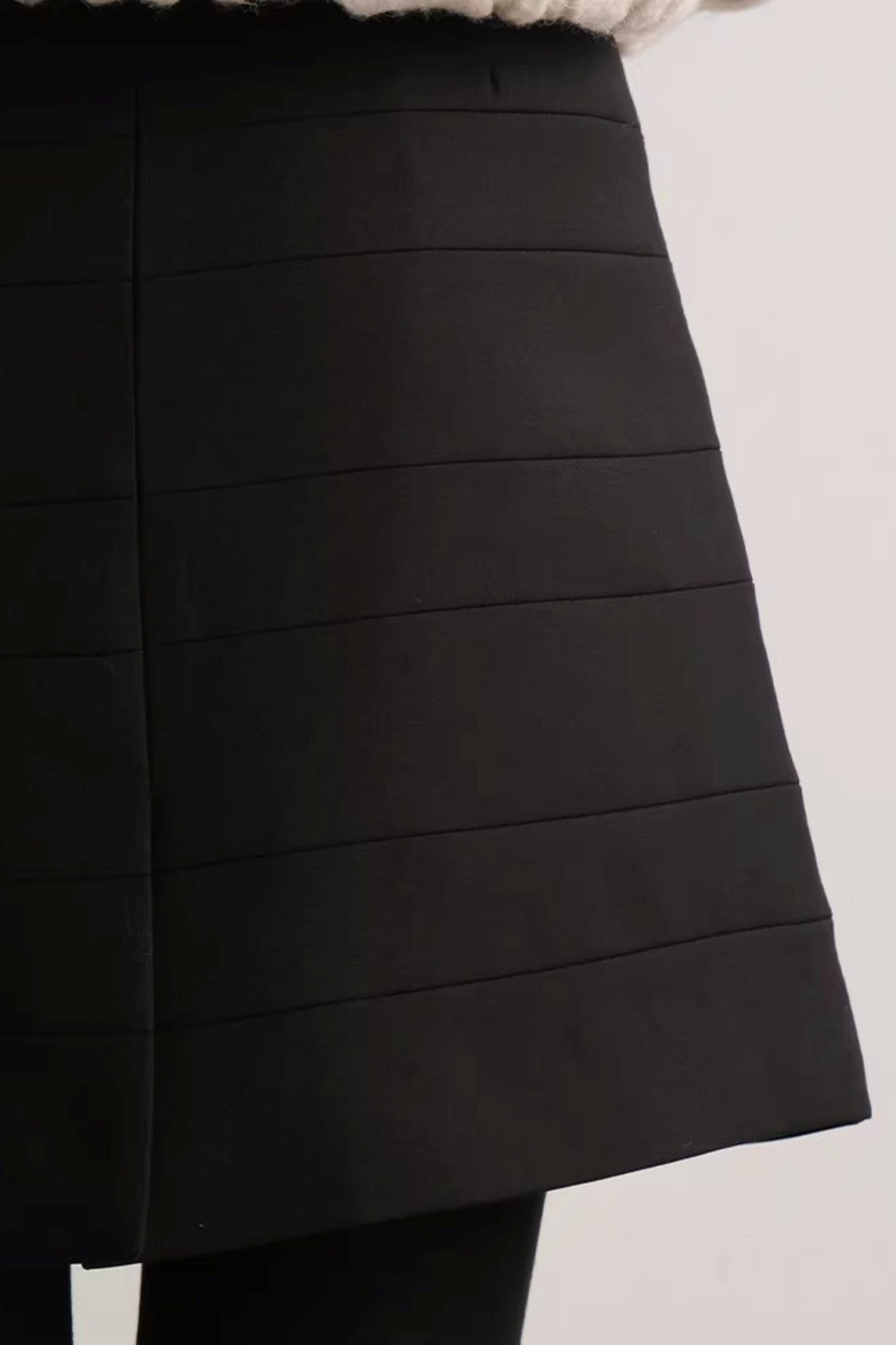 Faux Belt A-Line Skirt