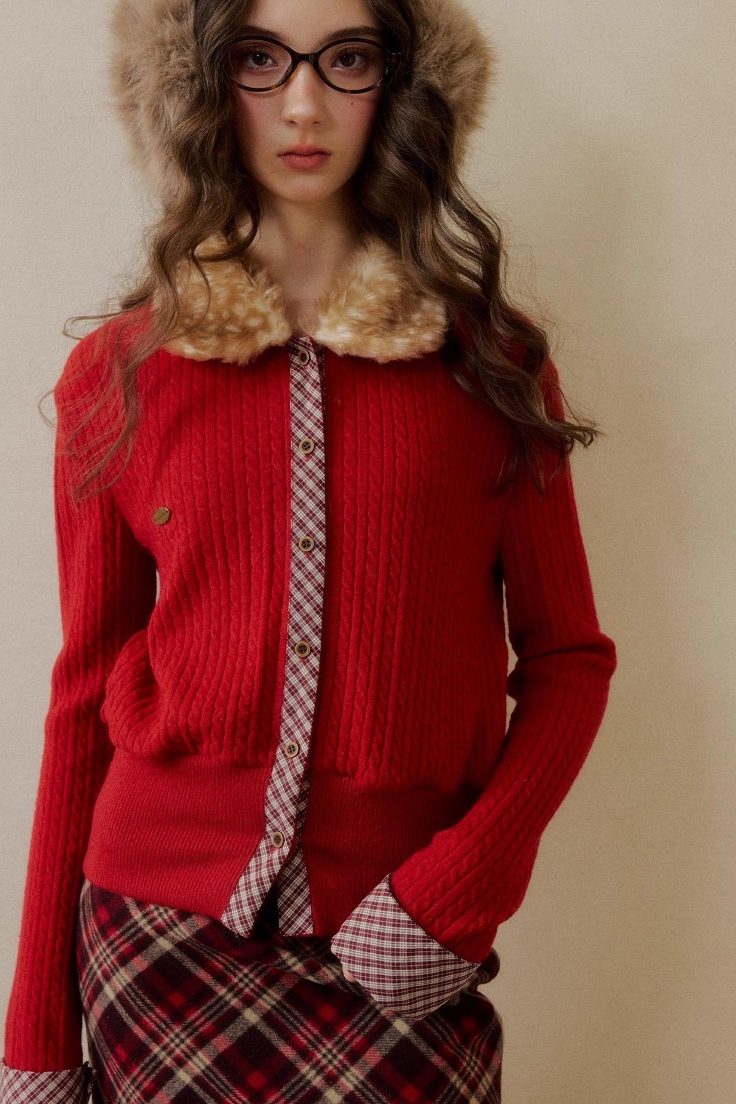 Retro Reindeer Plaid Sweater