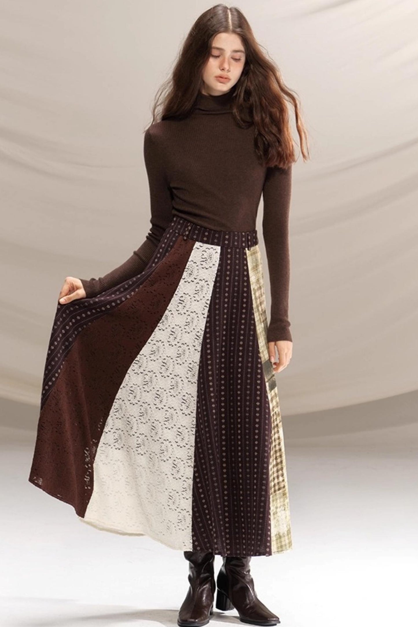 Poetry in the Mist Plaid Skirt