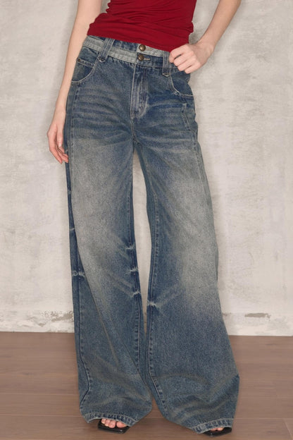 Retro Waist Loose Jeans