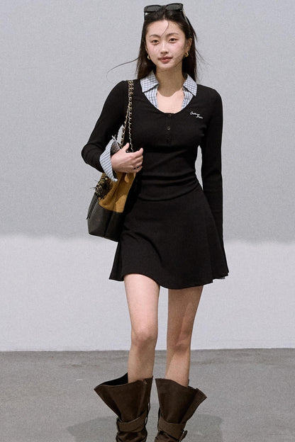 Slim Waist Knitted Dress