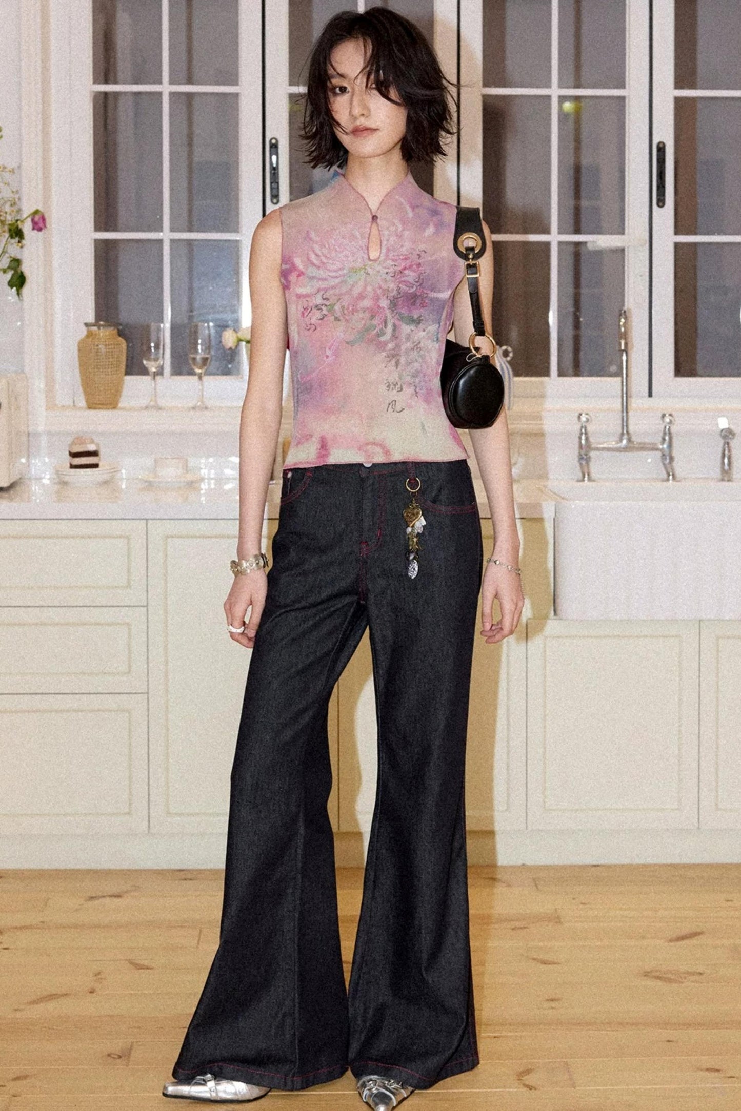 Twilight Chrysanthemum Pleated Vest