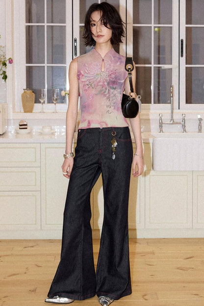 Twilight Chrysanthemum Pleated Vest