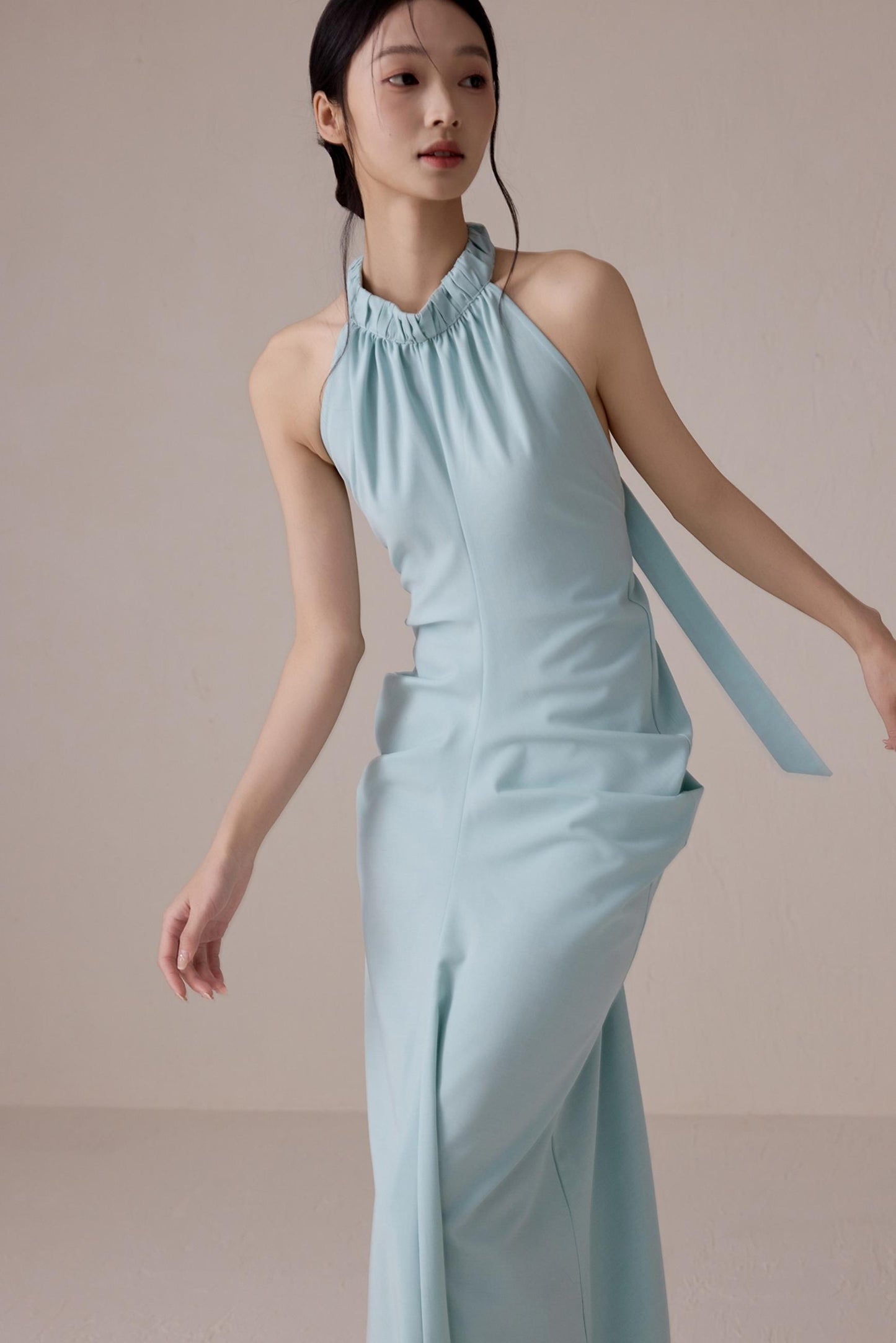 Summer Lime Backless Dress