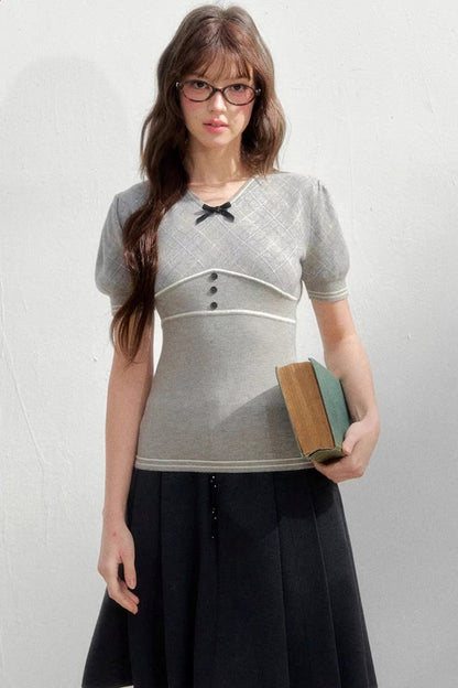 Retro-Muster-Strickoberteil