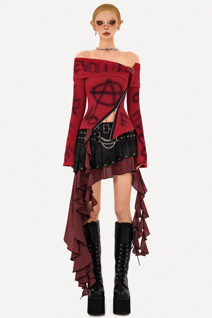 Yabi Off-Shoulder Printed Top