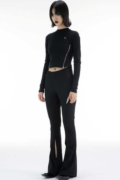 Slim Double-Zip Sleeve Top