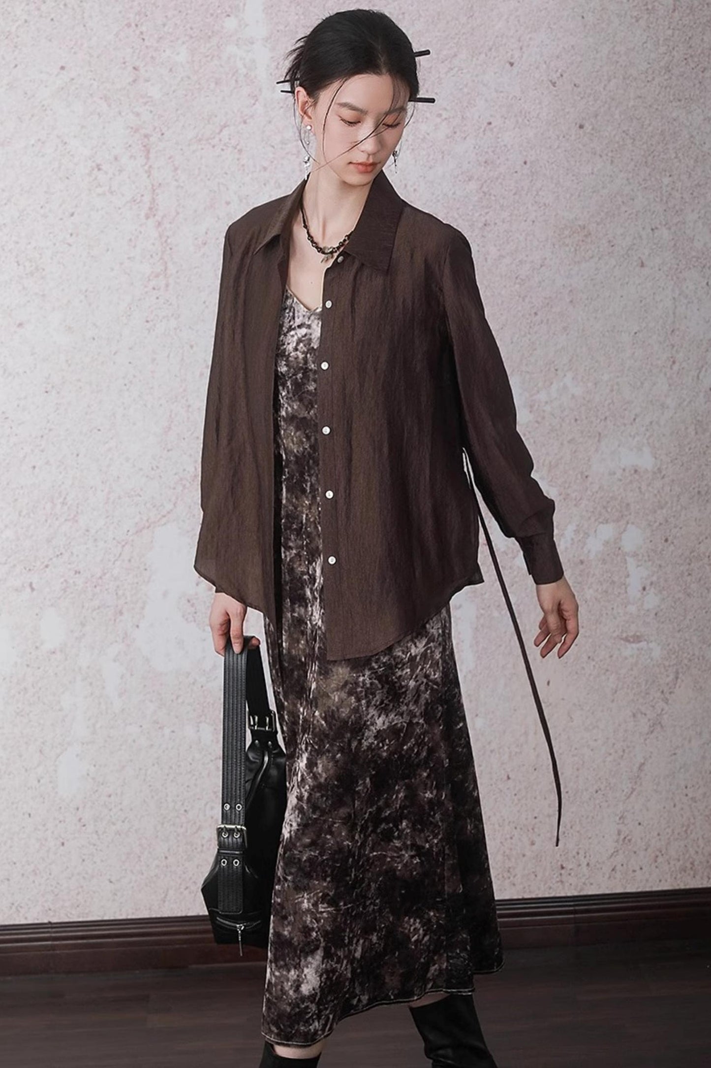 Chestnut Tie-Dye Slip Dress