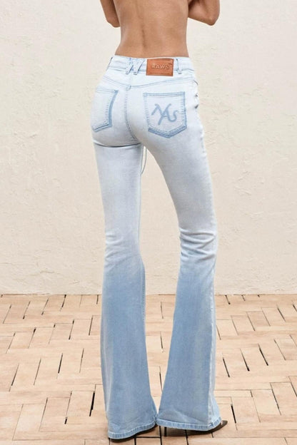 Hemp Tight-Fitting Bootcut Jeans