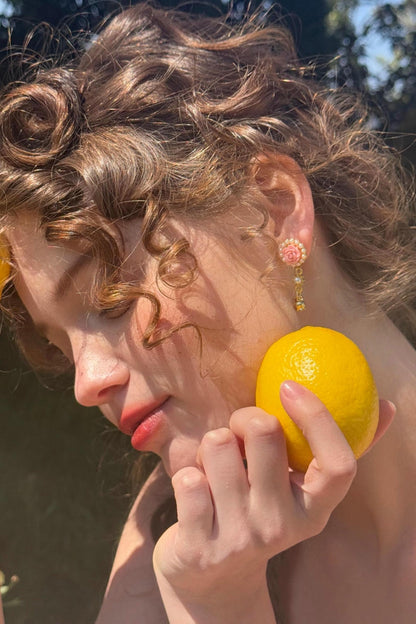 Rose Metallic Drop Earrings