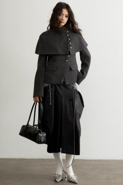 Retro Woolen Cape Coat
