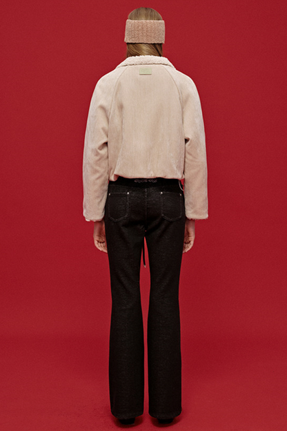 Embroidered Wool Denim Pants