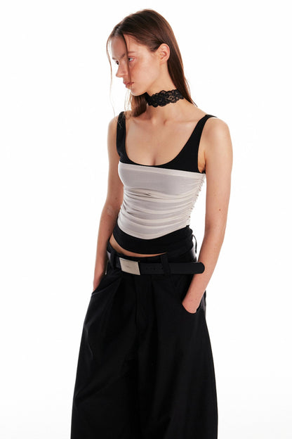 Chic Pleated Sleeveless Top