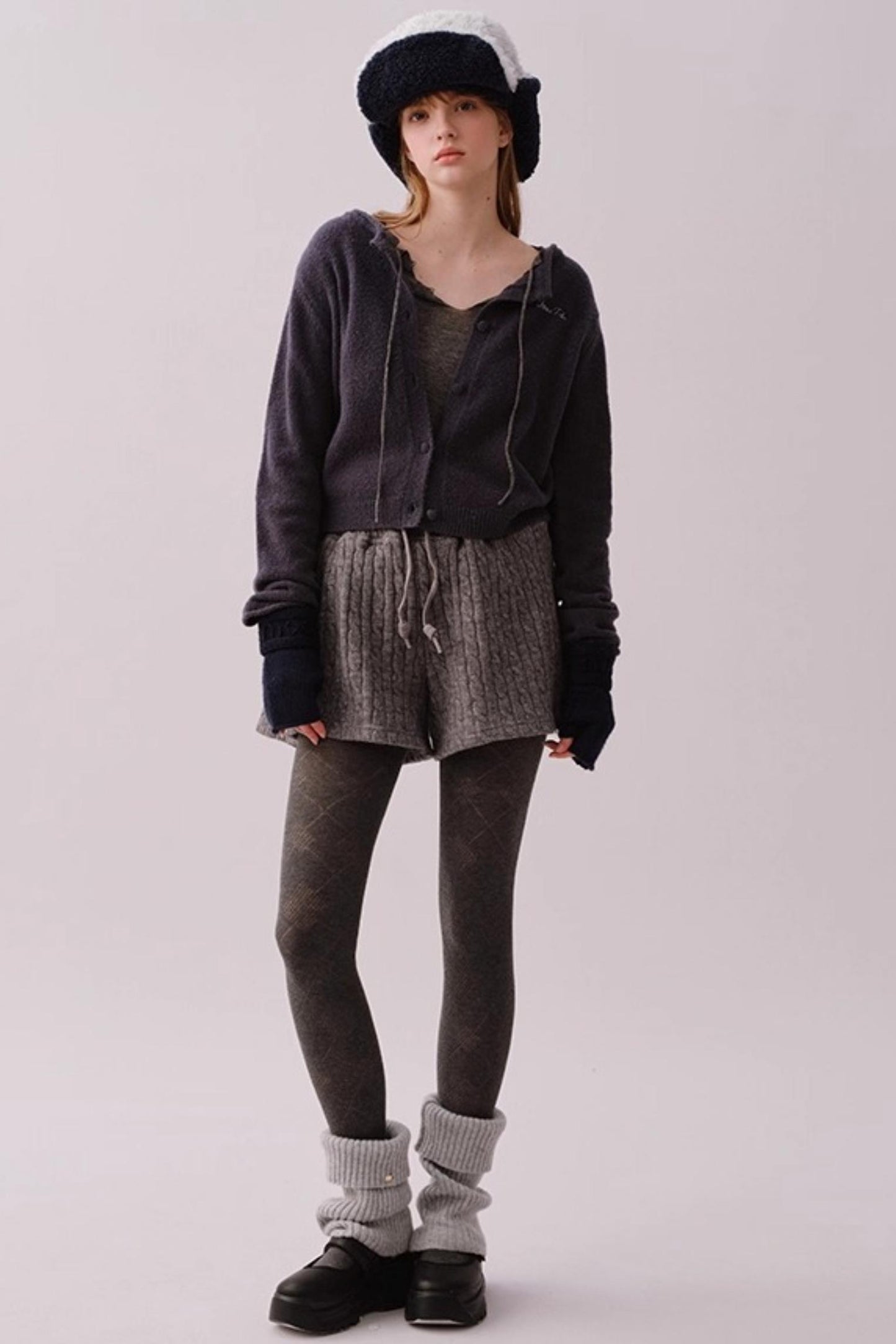 Knitted Twist Pattern Skirt Pants