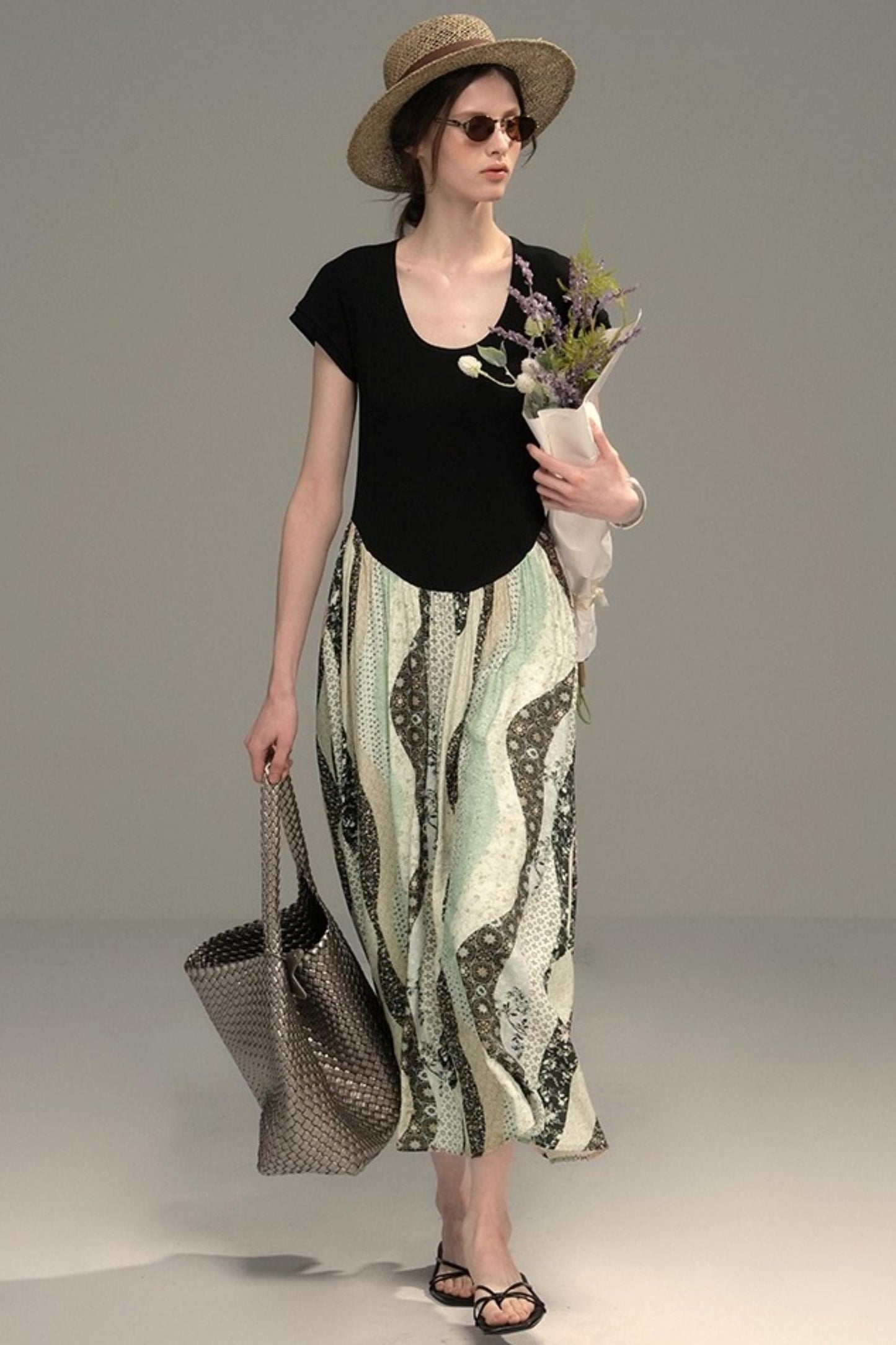 Sweet Vintage Panel Knitted Dress