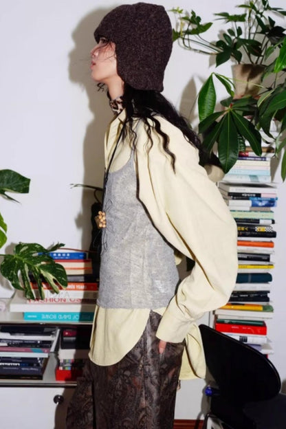 Solid Color Embroidery Vest Top