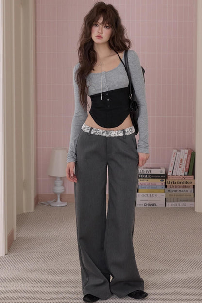 Fake Two Pieces Long T-Shirt