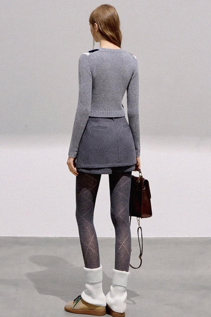 High-End Wool Tweed Skirt