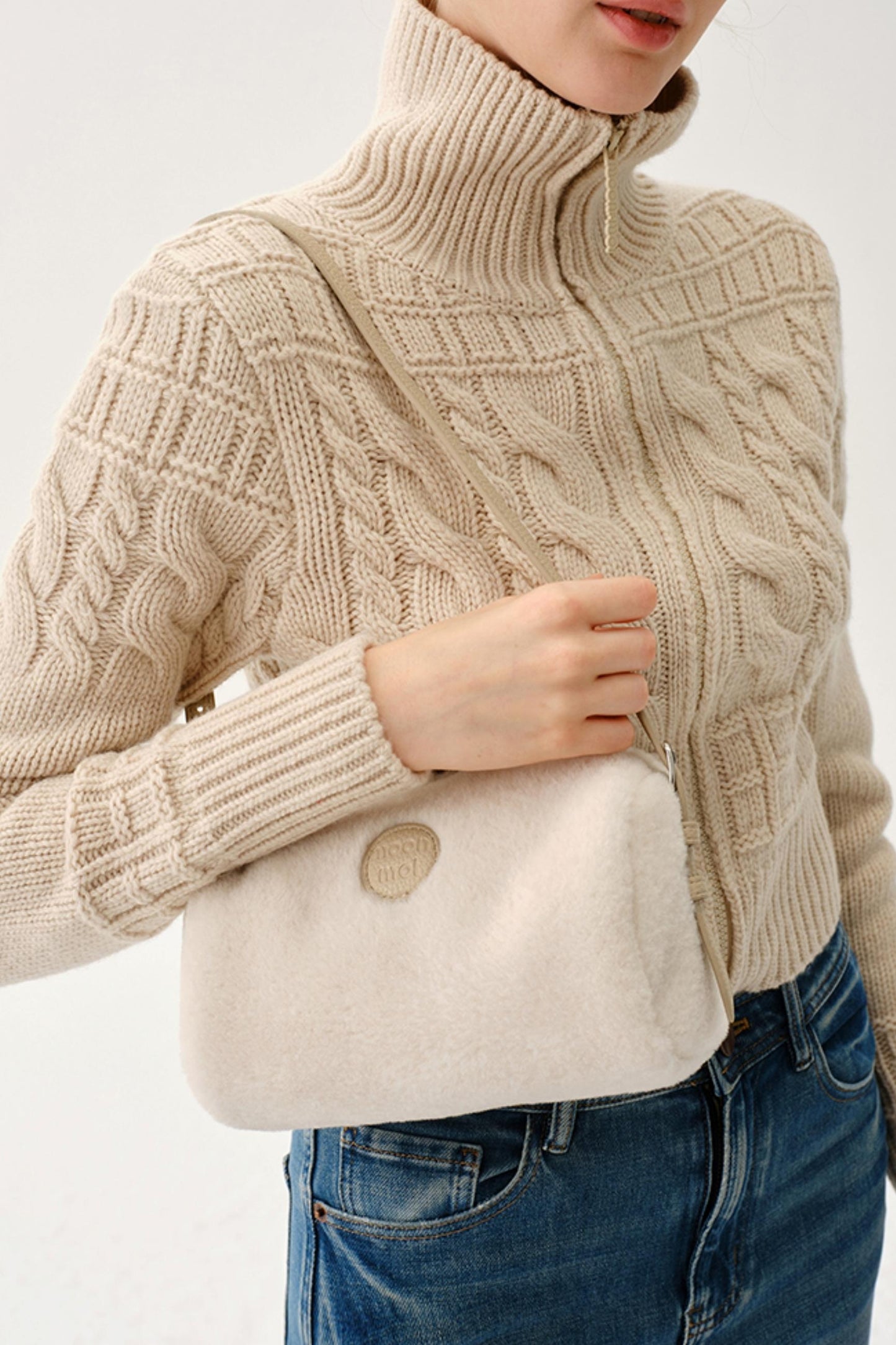 Plush Patchwork Leather Bag