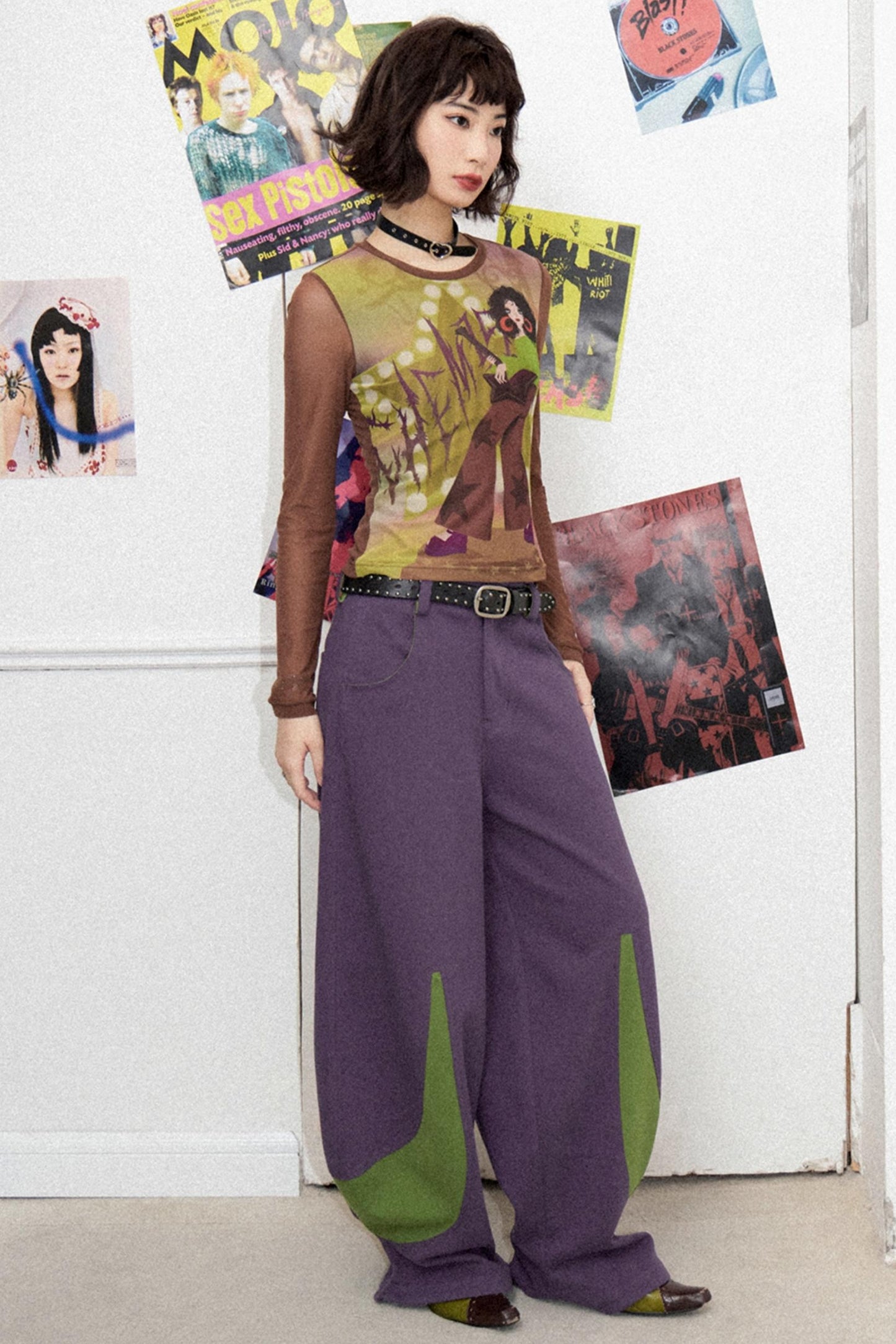 Purple Green Banana Pants