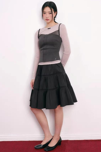 Romantic Pleated Flower Skirt