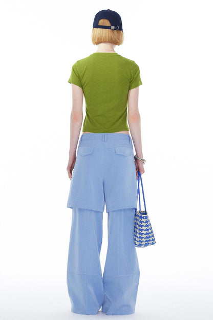 Sky Blue Straight Leg Pants