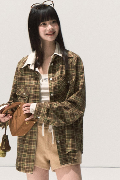 Vintage Striped Texture Two-Piece Shirt