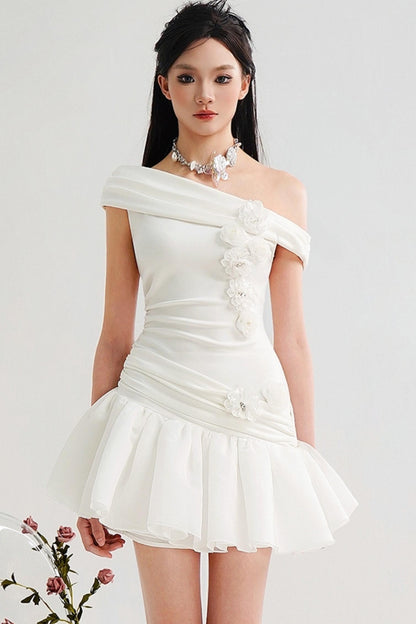 Ethereal Off-Shoulder Organza Dress