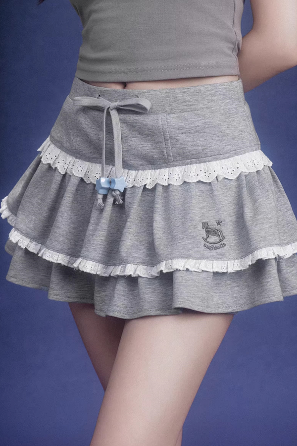 Grey Cake Pants Skirt