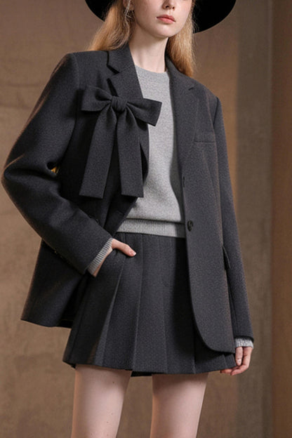 Temperament Bow Jacket & Skirt Set-Up