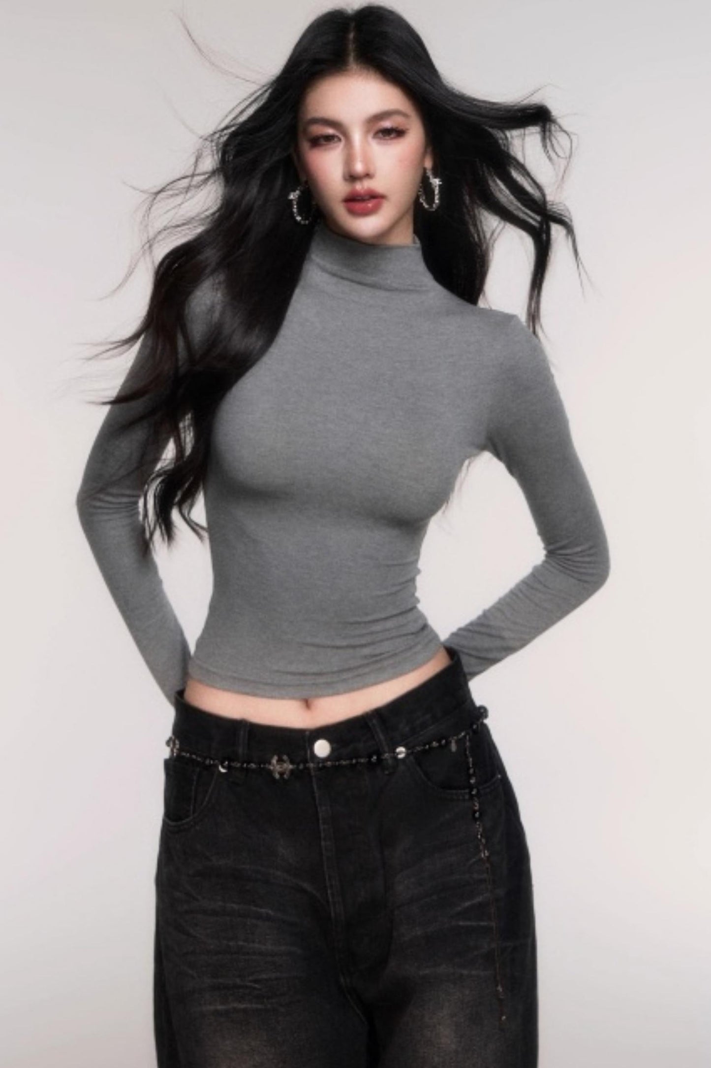 High Stretch Semi-Turtleneck Top