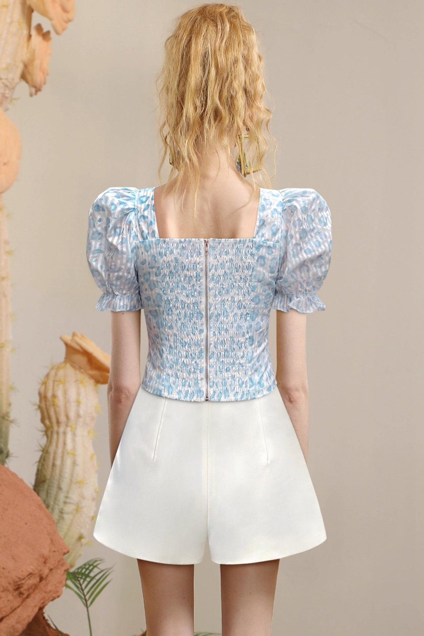 French Court Jacquard Top