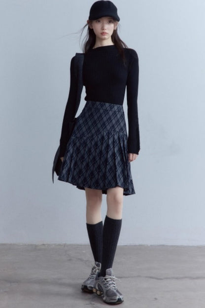 Versatile Scottish Plaid Pleated Skirt