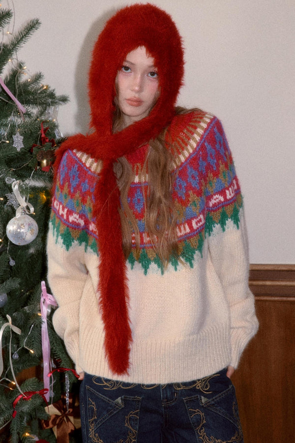 Brushed Fair Isle Winter Sweater