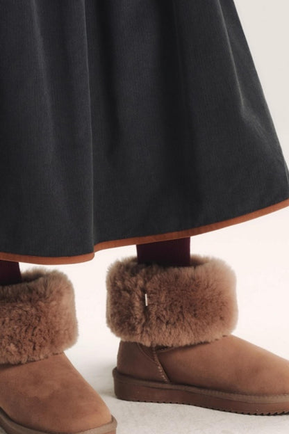 Hand-Painted Corduroy Skirt