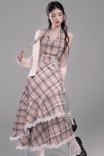 Gentle Cherry Pink Bias Skirt Dress