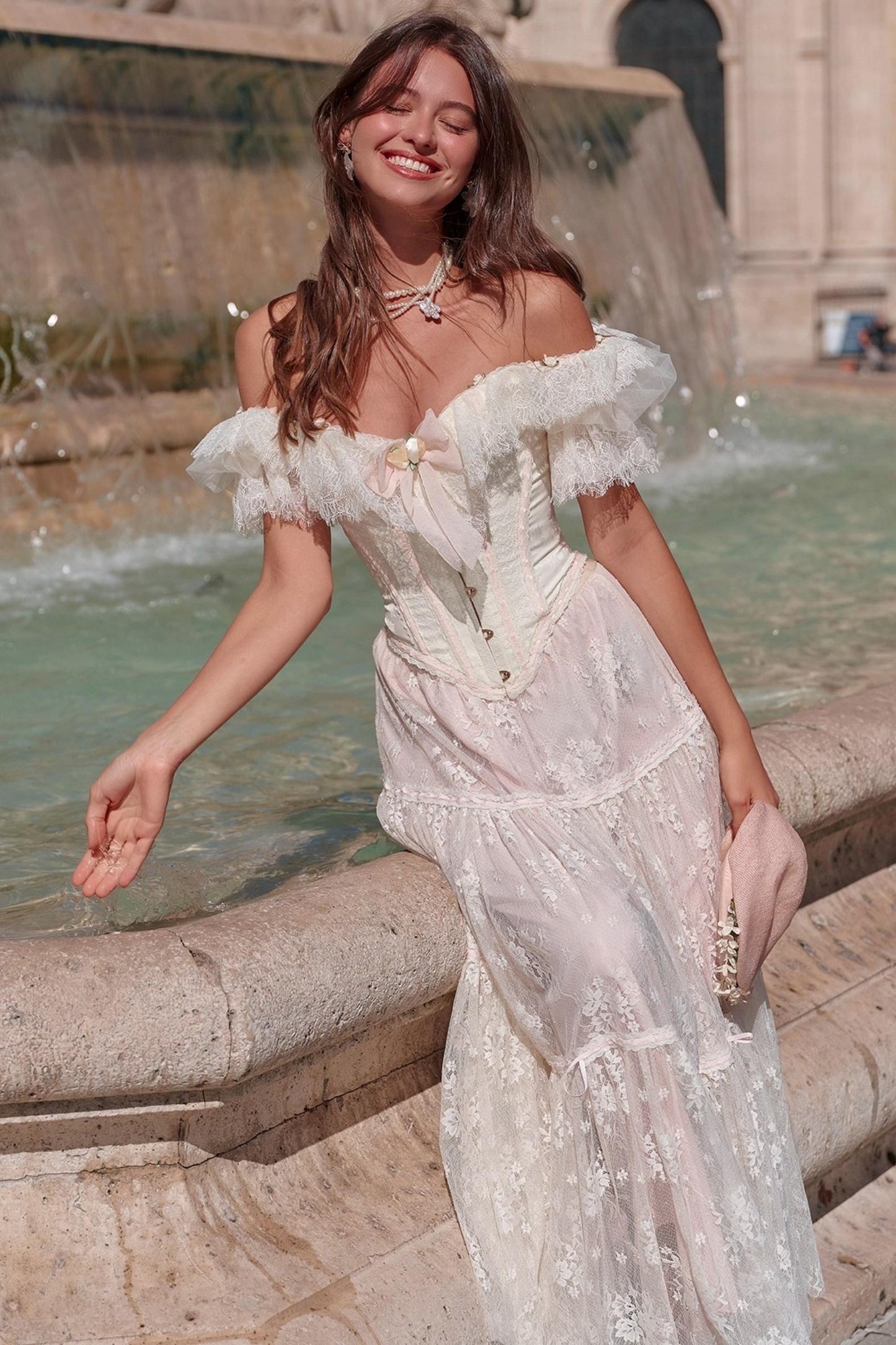 Morning Dew Lace Skirt Set-Up