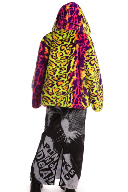 Neon Leopard Hooded Jacket