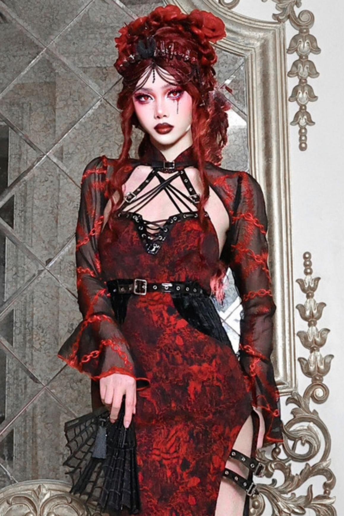 Gothic Chain Embroidery Silk Outer