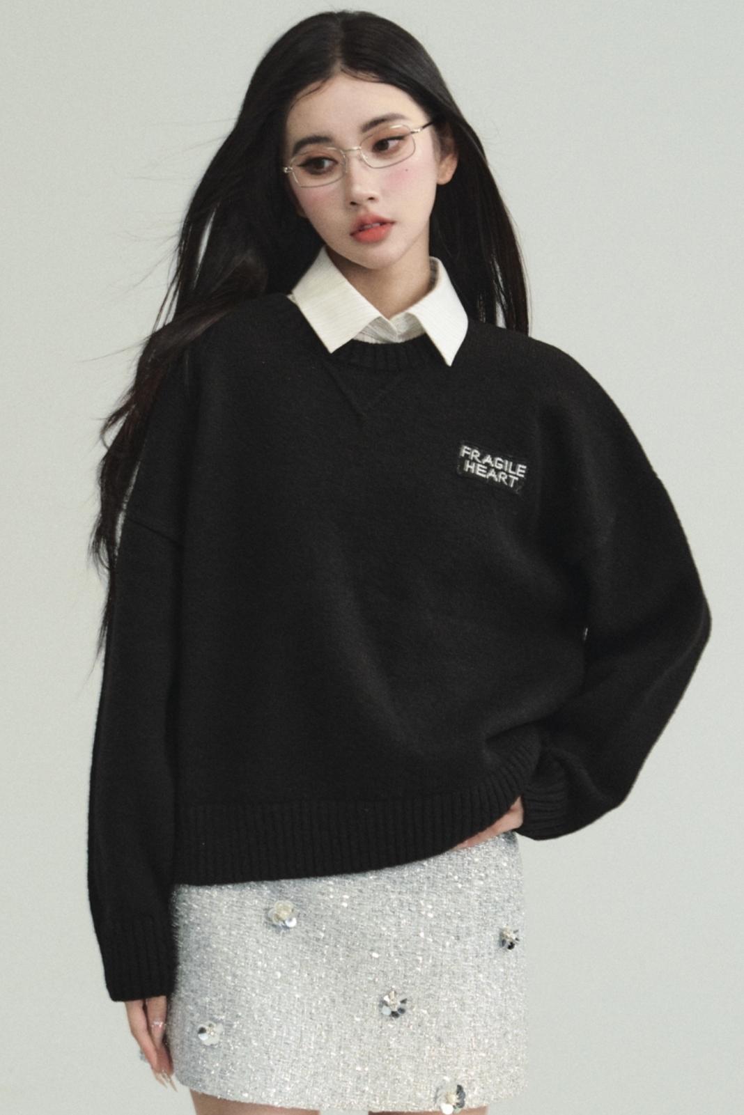 High School Korean Loose Sweater