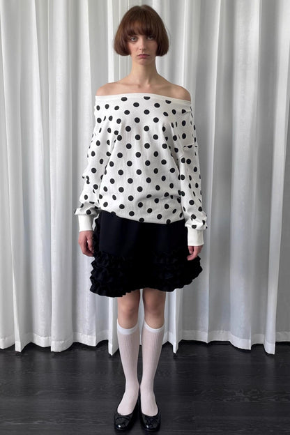 Versatile Polka Dot Crew Neck Sweatshirt