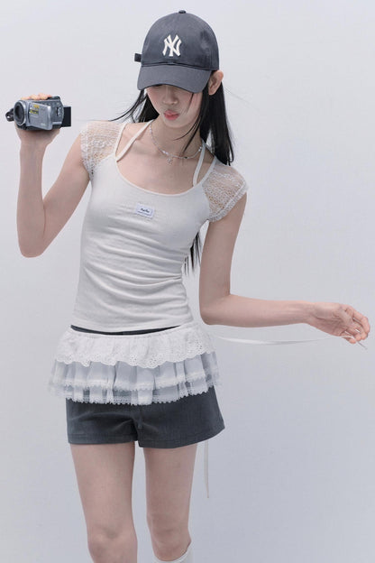 Delicate Lace Patchwork Top