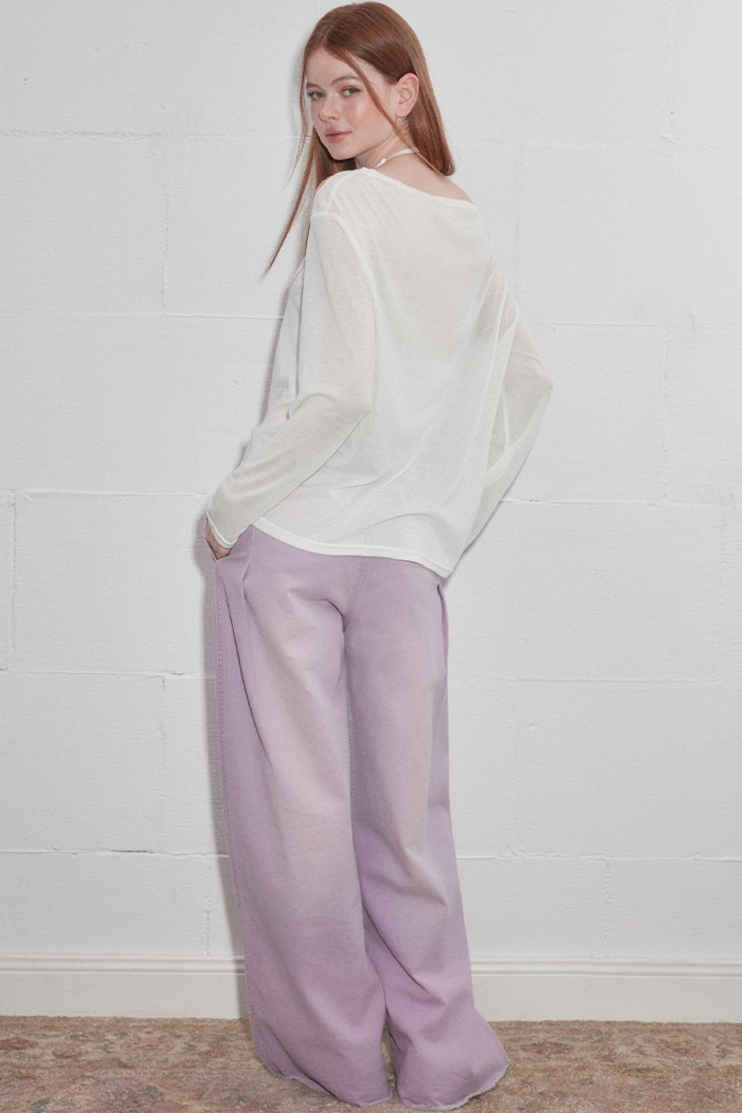 Floral Sheer Asymmetric Tee