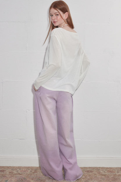 Floral Sheer Asymmetric Tee