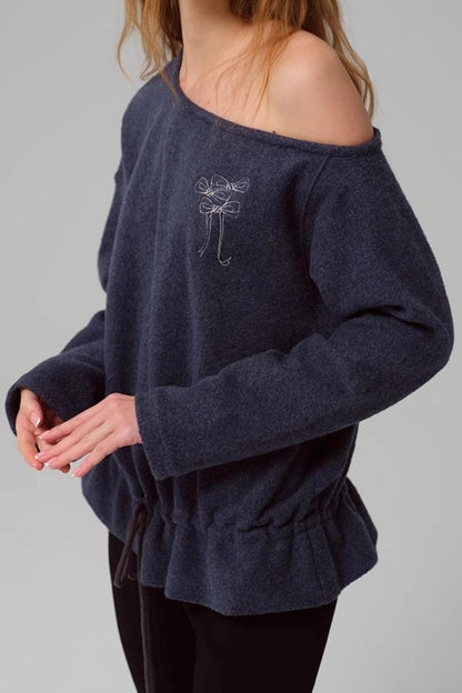 Vintage Two-Tone Tie-Blend Raglan Sweatshirt