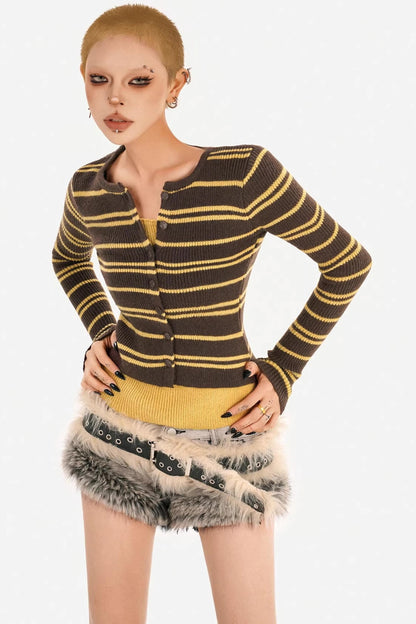 Milky Retro Striped Sweater