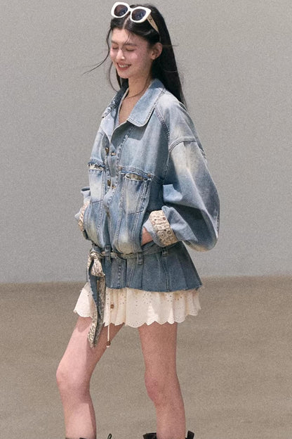 Vintage-Jeansjacke mit Waschung