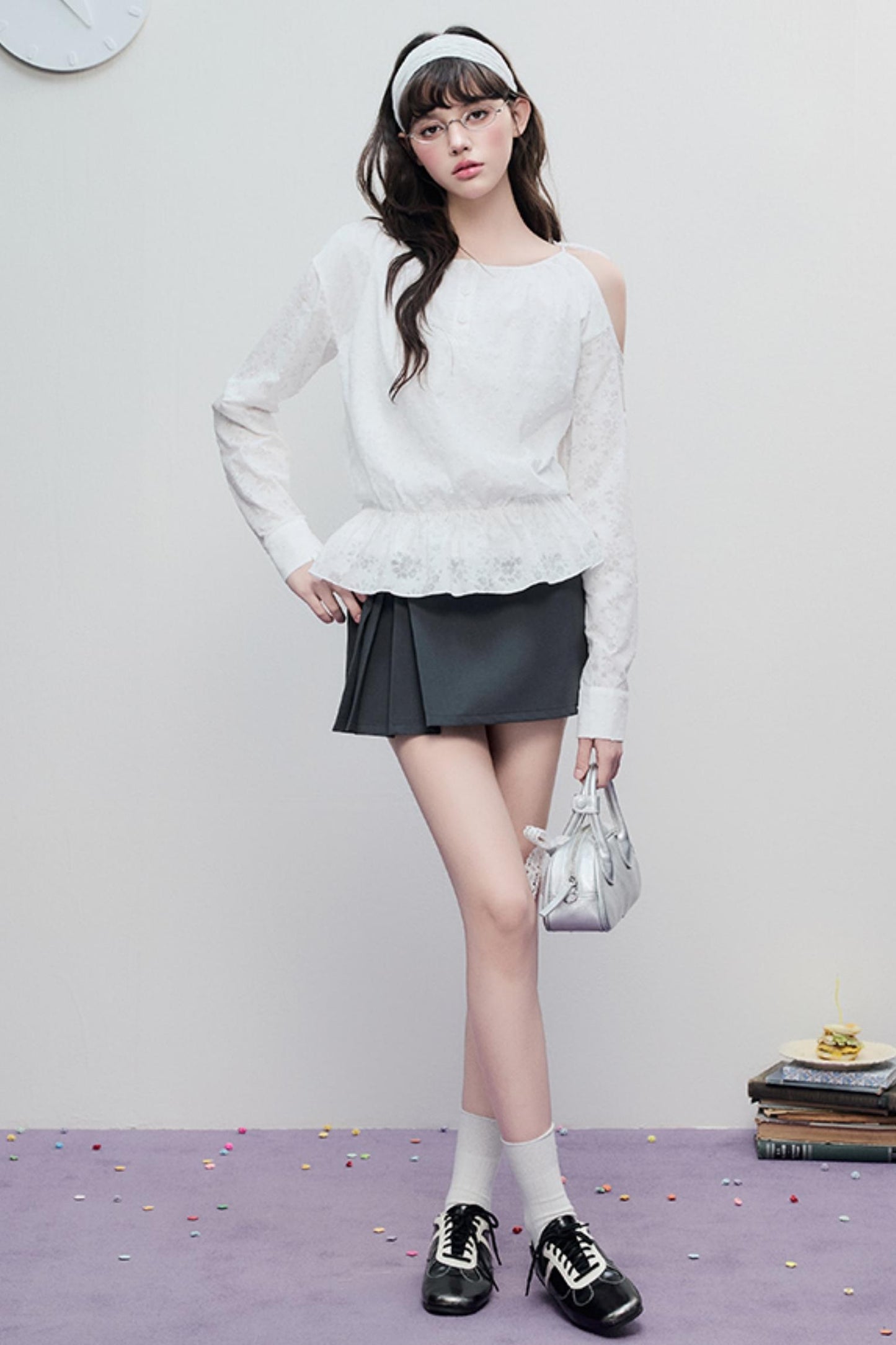 Sheer Jacquard Slim Top