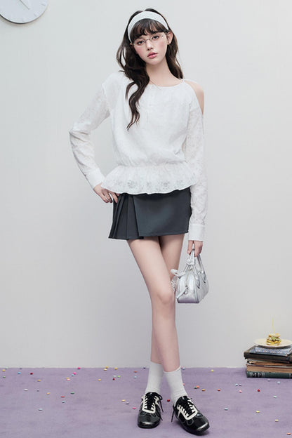 Sheer Jacquard Slim Top